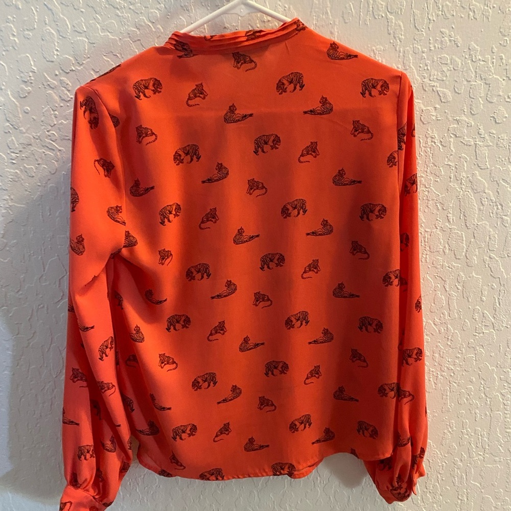 Banana Republic Orange Tiger Print Blouse - Picture 5 of 5